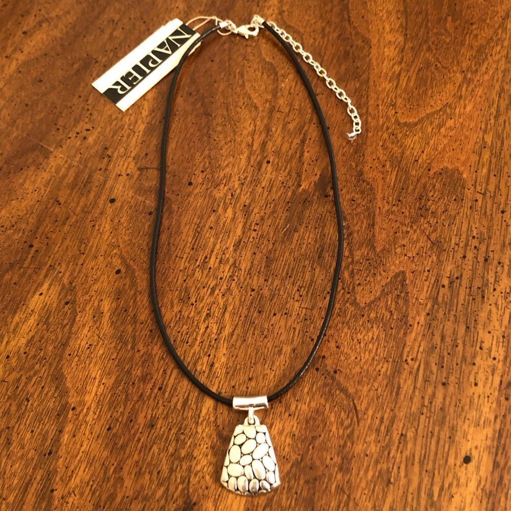 Napier | Leather Pendant Necklace | 16” Adjustable
